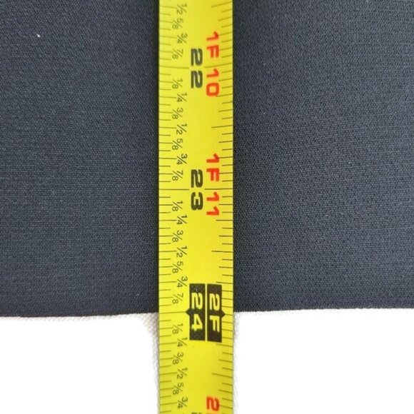 Le Suit Blazer Size 14P Black Long Sleeve Faux Leather Collar Trim Bracelet Cuff - Picture 7 of 10